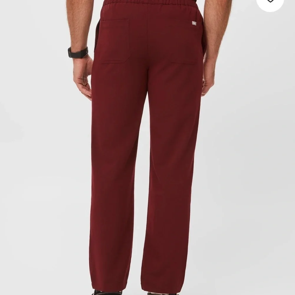 Figs Mens Pisco Basic Scrub Pants Size XL Burgundy Red Straight Leg